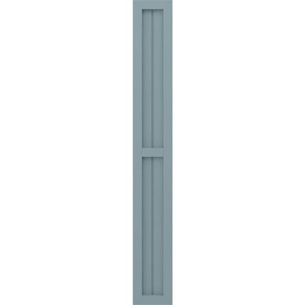 Ekena Millwork ARW101BF207X35SBH Americraft Exterior Real Wood Two Equal Panel Framed Board-n-Batten Shutters (Per Pair), 7"W x 35"H, Peaceful Blue