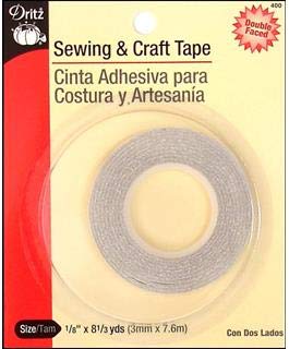 Dritz Craft Tape, Polyurethane or Polyvinyl Chloride or Polyethylene, White, 1/8-Inch x 8-1/3-Yard