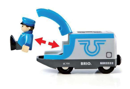 BRIO World Travel Battery Train for Kids Age 3 Years Up - Wooden Railway Expansions and Accessories