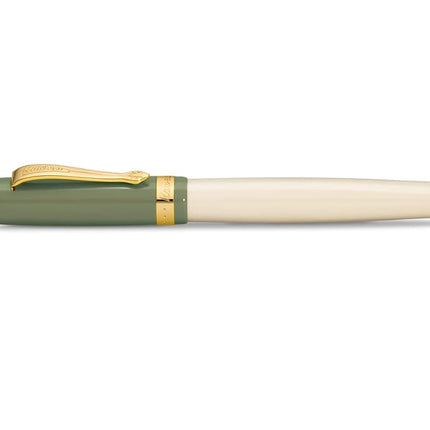 Kaweco STUDENT 60's Swing Fountain Pen I Premium Fountain Pen for Ink Cartridges with High-Quality Steel Nib in Green and Cream I Nostalgic Luxury Fountain Pen 16 cm I Nib Width: F (Fine)