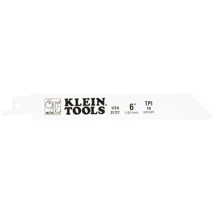 Klein Tools 31727 Reciprocating Saw Blades, 14 TPI, 6-Inch, 5-Pack, Made in USA