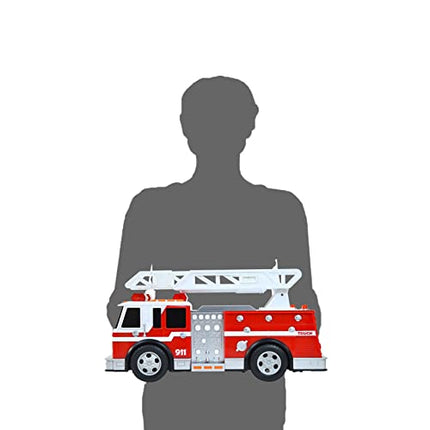 Maxx Action Large Fire Truck – Lights and Sounds Vehicle with Extendable Ladder | Motorized Drive and Soft Grip Tires | Firetruck Toys for Kids 3-8 – Sunny Days Entertainment