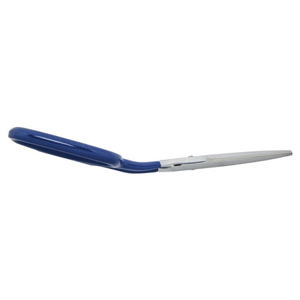 Klein Tools G718LRCB Scissors, Made in USA, Heavy Duty Carpet Shear with Large Ring, Curved Handles and Blunt Tips for Trimming Carpet Pile, 9-Inch
