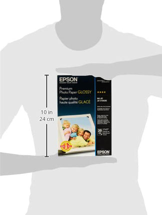 Epson Premium Photo Paper Glossy (11x17 Inches, 20 Sheets) (S041290)