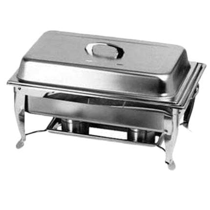 FSE SLRCF005 Chafer, 8 Quart, Full-Size, dripless Water pan, Lift-Off Cover, Fuel Holder and Plate, Foldable Rack, 2 Clip Holders, Stainless Steel, Mirror-Finish