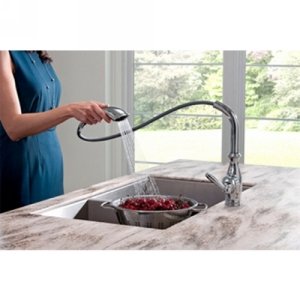 Moen Arbor Chrome One-Handle Kitchen Faucet with Pull Down Sprayer Featuring Power Boost and Reflex, 7594C