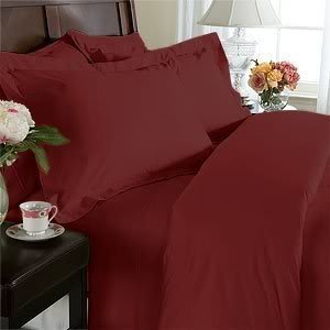 Elegant Comfort Egyptian Quality Super Soft Wrinkle Free 4-Piece Bed Sheet Set, King, Burgundy