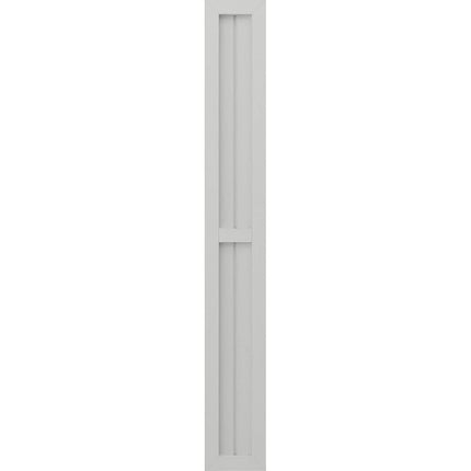Ekena Millwork ARW101BF207X35STH Americraft Exterior Real Wood Two Equal Panel Framed Board-n-Batten Shutters (Per Pair), 7"W x 35"H, Hailstorm Gray