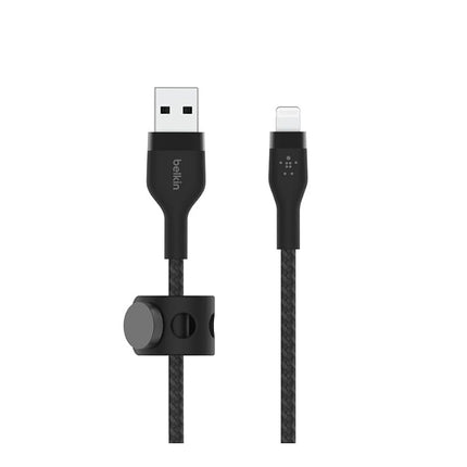 Belkin BoostCharge Pro Flex Braided USB Type A to Lightning Cable (3M/10FT), MFi Certified Charging Cable for iPhone 14/14 Plus, 13, 12, Pro, Max, Mini, SE, iPad and More - Black