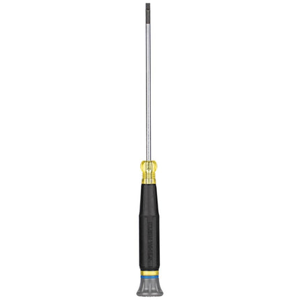 Klein Tools 6254 Destornillador de precisión mini, de pala de 1/8'', con mango acojinado, tapa giratoria, anillo codificado por color, vástago de 4''