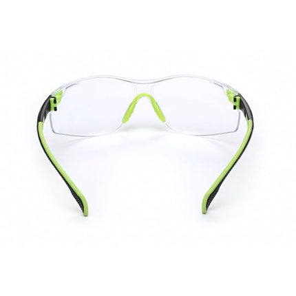 3M Safety Glasses, Solus 1000 Series, ANSI Z87, Scotchgard Anti-Fog, Clear Lens, Green/Black Frame