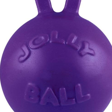 Jolly Pets Tug-n-Toss Heavy Duty Dog Toy Ball with Handle, 4.5 Inches/Small, Purple