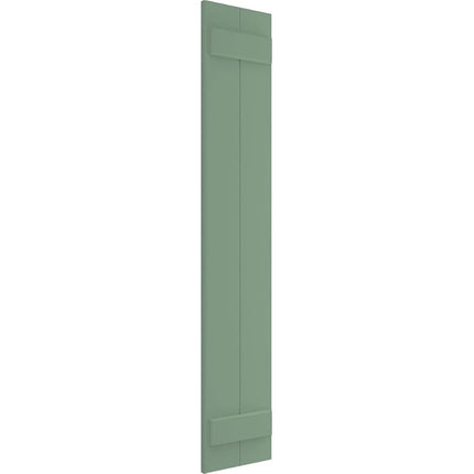 Ekena Millwork 10 3/4"W x 37"H True Fit PVC, Two Board Joined Board-n-Batten Shutters, Track Green (Per Pair - Hardware Not Included)