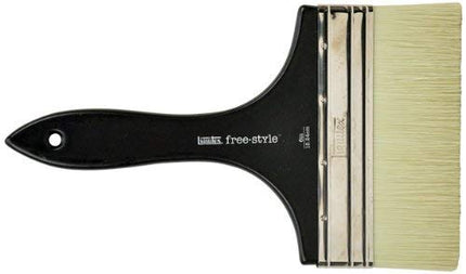 Pincel Freestyle Gran Escala Liquitex 1300706, Plano/Barniz Ancho 6 Pulgadas, Mango Corto
