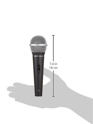 Rockville RMC-XLR Wired Dynamic Microphone, Full Metal Body, M-56 Cartridge, (2) 10 Ft OFC Cables, Mic Clip & Case, for DJs, Karaoke, and Live Performances