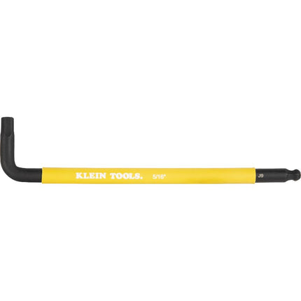 KLEIN TOOLS BLS9 9-Piece Extra-Long Hex Key Set, SAE Color-Coded L Style Ball-End Keys with Caddy, Heat-Treated, Sizes 7/64-Inch to 3/8-Inch
