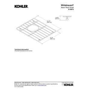 Kohler K-5874-ST Whitehaven Sink Rack, Small, Stainless Steel