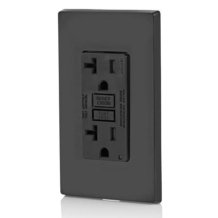 Leviton GFCI Weather-Resistant Receptacle, 20 Amp Tamper-Resistant, GFWT2-E, Black