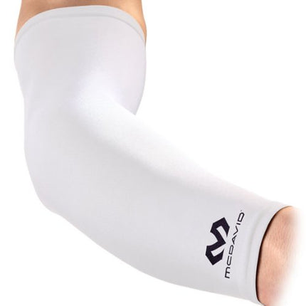 McDavid 6566 Pair of Compression Arm Sleeves, White, Small