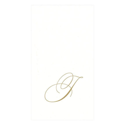 Caspari White Pearl Paper Linen Guest Towels, Mono
