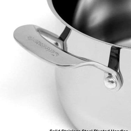 CUISINART 444-24 Contour Acero Inoxidable Olla para Salsa de 6 Cuartos con Tapa de Cristal, Plateado
