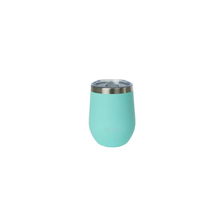 Sip+Sea Antigua Vaso de vino de acero inoxidable de 12 oz con revestimiento cerámico y tapa – Sin tallo, con aislamiento al vacío de doble pared