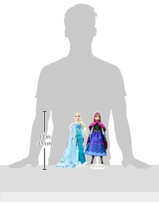 Mattel Frozen Anna & Elsa Doll Set - Disney Princess Collector Fashion Dolls Celebrating Disney 100 Years of Wonder, Inspired by the Movie