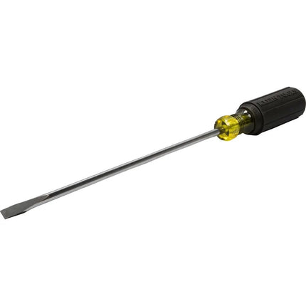 Destornillador Klein Tools 605-8 de punta plana de 1/4", resistente, con vástago de 8", hecho en EE. UU.