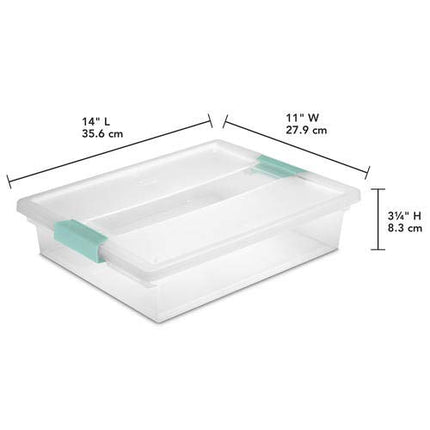 STERILITE 19638606 Large Clip Box, Clear with Blue Aquarium Latches