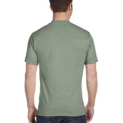 Hanes Men's Essential-t Cotton T-Shirt, Athletic Crimson_Discontinued, Stonewash Green - 4 Pack, Large