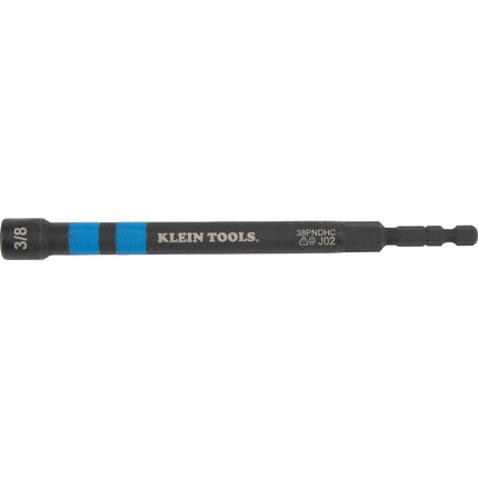 Klein Tools 38PNDHC 3/8-Inch Magnetic Color-Coded Power Nut Driver, SAE, Impact-Rated Hollow Nut Driver with 5-Inch Extended Reach Shaft
