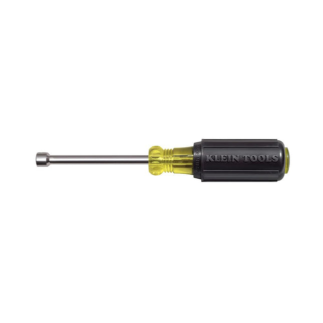 Klein Tools 630-1/4M Nut Driver, Made in USA, 1/4-Inch Magnetic Tip Nut Driver with 3-Inch Hollow Shaft, Cushion Grip Handle