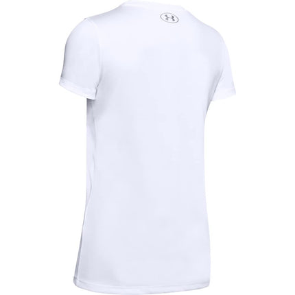 Under Armour Women's Tech Short-Sleeve Crew - Solid, White (100)/Metallic Silver, 2X