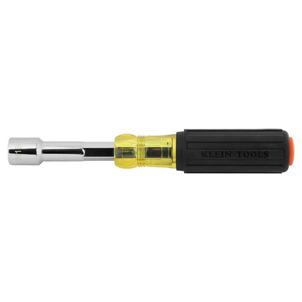 Klein Tools 65406M Metric Color-Coded Nut Driver, Hollow-Shaft, Heavy-Duty 6 mm Hex, Pass-Through Design, 6-Point Socket, and Cushion-Grip Handle