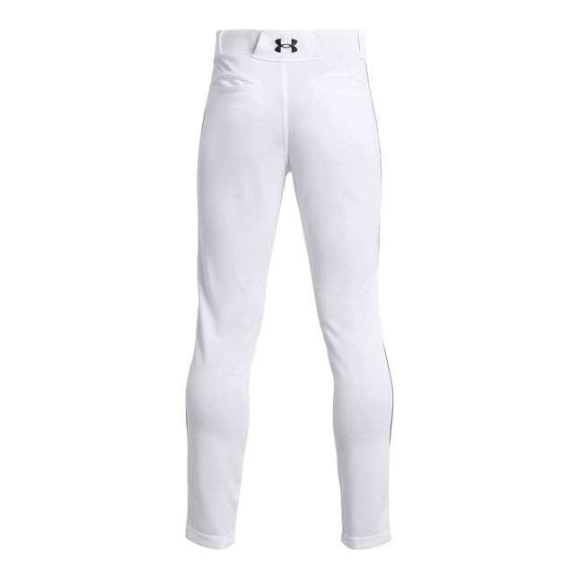 Under Armour Boys' Utility Baseball Pant Pipe, (100) White/Black/Black, Small