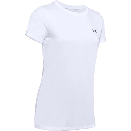 Under Armour Women's Tech Short-Sleeve Crew - Solid, White (100)/Metallic Silver, 2X
