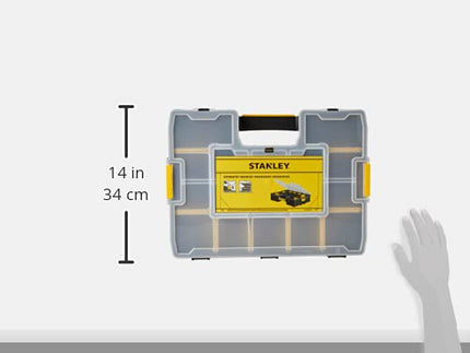 Stanley SortMaster Tool Organiser, Seal-Tight Professional with Removable Compartments, for Small Parts and Storage, 1-94-745