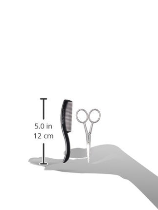 Tweezerman G.E.A.R. Moustache Scissors and Comb Model No. 72031-MG, Black