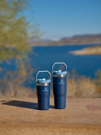 STANLEY IceFlow Stainless Steel Tumbler - Vacuum Insulated Water Bottle for Home, Office or Car Reusable Cup with Straw Leak Resistant Flip Cold for 12 Hours or Iced for 2 Days, Navy, 20OZ
