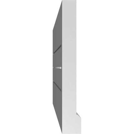 36"W x 14"H Rectangle Surface Mount PVC Gable Vent: Functional, w/ 2"W x 2"P Brickmould Sill Frame