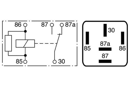 Bosch 0986332041 Mini Relay 12V 40A, IP5K4, Operating Temperature from -40 Degree to 85 Degree C, 5 Pin Relay