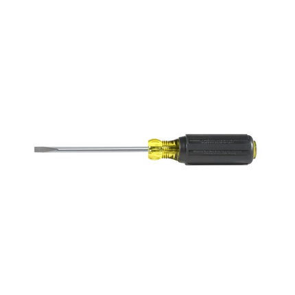 Klein Tools 601-4 Flathead Screwdriver with 3/16-Inch Cabinet Tip, 4-Inch Round Shank and Cushion Grip Handle
