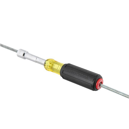 Klein Tools 65414MAG Heavy-Duty Hollow Shaft Nut Driver, Magnetic, Color-Coded 1/4-Inch Hex, Pass Through Design, 6-Point Socket, and Cushion-Grip Handle