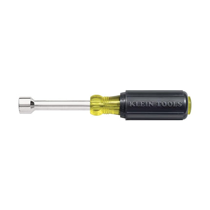 Klein Tools 630-1/4 1/4-Inch Tip Nut Driver, Made in USA, 3-Inch Hollow Shaft and Cushion Grip Handle