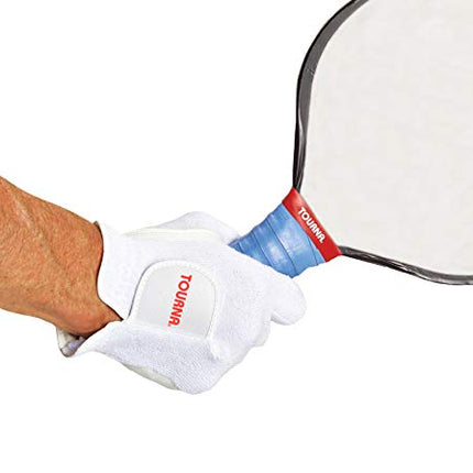 Tourna Tennis Glove-Mens Half, Finger-Large-Left, White (TGH-M-L-L)
