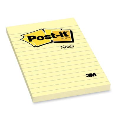 3M Post-it Yellow Ruled Large Format Notes 102x152mm 660 PK6 :: 660 (Office & Stationery > Notebooks & Pads) -r