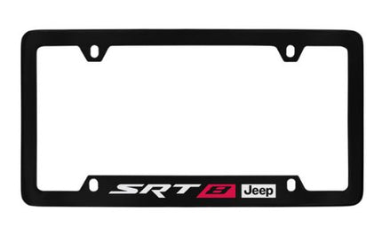 Soporte de matrícula grabado en la parte inferior de metal con revestimiento negro para Jeep Red SRT-8
