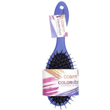 Cepillo para el cabello Conair, agarres de gel, multiusos, los colores varían (paquete de 2)