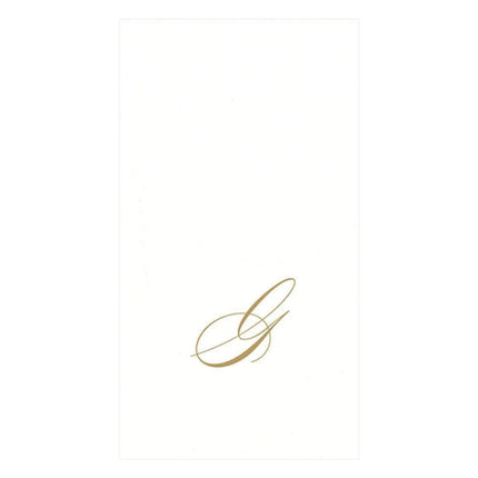 Caspari White Pearl Paper Linen Guest Towels, Mono