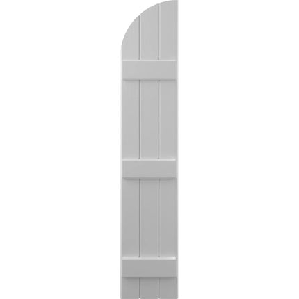 Ekena Millwork ARW401BQ311X33PRH Americraft Three 3 Exterior Real Wood Joined Board-n-Batten Shutters w/Arch Top (Per Pair), 10 1/2"W x 33"H, Primed